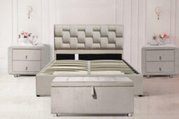 Comfy Living 4Ft6 Wellington Plush Velvet Ottoman Fabric Bed Frame - thumbnail 2