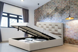 Comfy Living 4Ft6 Wellington Plush Velvet Ottoman Fabric Bed Frame - thumbnail 1