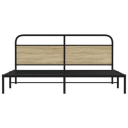 Berkfield Metal Bed Frame Without Mattress Sonoma Oak 180X200 Cm Super King - thumbnail 4