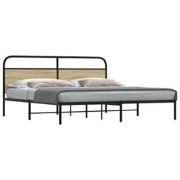Berkfield Metal Bed Frame Without Mattress Sonoma Oak 180X200 Cm Super King - thumbnail 1
