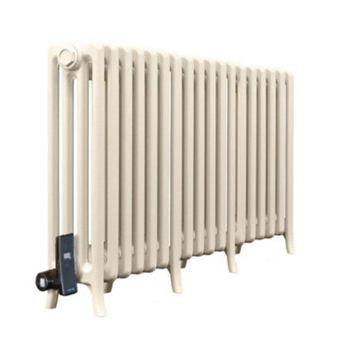 Electric 4 Column Classic Cast Iron Radiators 650mm (H) X 1050mm (L) - Buttermilk Cream - image 1