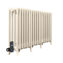 Electric 4 Column Classic Cast Iron Radiators 650mm (H) X 1050mm (L) - Buttermilk Cream - thumbnail 1