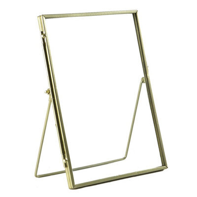 "Nicola Spring Standing Metal Photo Frame - 6"" X 8"" - Gold - Picture Frame Freestanding Frame Display Poster Frame" - image 1