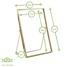 "Nicola Spring Standing Metal Photo Frame - 6"" X 8"" - Gold - Picture Frame Freestanding Frame Display Poster Frame" - thumbnail 3