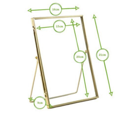 "Nicola Spring Standing Metal Photo Frame - 6"" X 8"" - Gold - Picture Frame Freestanding Frame Display Poster Frame" - thumbnail 8