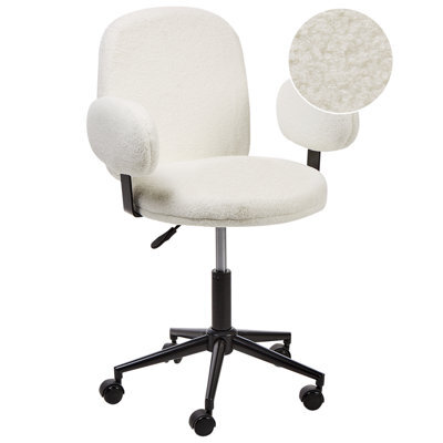 Beliani Desk Chair Moraga Boucle Off-White - image 1