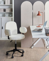 Beliani Desk Chair Moraga Boucle Off-White - thumbnail 2