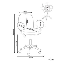Beliani Desk Chair Moraga Boucle Off-White - thumbnail 3