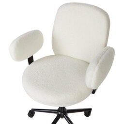 Beliani Desk Chair Moraga Boucle Off-White - thumbnail 8