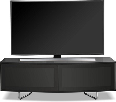 "Homeology Caru Gloss Black Beam-Thru Remote Friendly Super-Contemporary""d"" Shape Design Up To 65"" Led/oled/lcd Tv Cabinet" - image 1