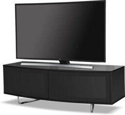 "Homeology Caru Gloss Black Beam-Thru Remote Friendly Super-Contemporary""d"" Shape Design Up To 65"" Led/oled/lcd Tv Cabinet" - thumbnail 4