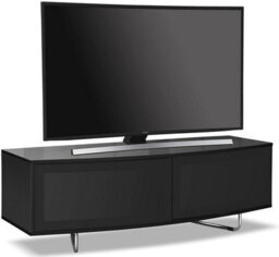 "Homeology Caru Gloss Black Beam-Thru Remote Friendly Super-Contemporary""d"" Shape Design Up To 65"" Led/oled/lcd Tv Cabinet" - thumbnail 2