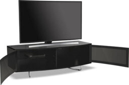 "Homeology Caru Gloss Black Beam-Thru Remote Friendly Super-Contemporary""d"" Shape Design Up To 65"" Led/oled/lcd Tv Cabinet" - thumbnail 3