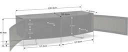"Homeology Caru Gloss Black Beam-Thru Remote Friendly Super-Contemporary""d"" Shape Design Up To 65"" Led/oled/lcd Tv Cabinet" - thumbnail 8