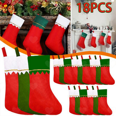 Amorly 18Pcs 36Cm Christmas Party Favour Stockings, Lightweight Non Woven Hanging Pouches For Indoor Xmas Holiday Home Decorations - image 1