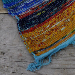 Luxury Blue Rag Rug 153X90Cm - Soft, Durable & Stylish Floor Covering - thumbnail 7
