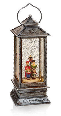 Premier Christmas Glitter Water Spinner 'lantern' Decoration - Carol Singers