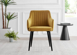 Furniturebox Imperia Grey High Gloss 6 Seater Dining Table With Structural 2 Plinth Column Legs 6 Mustard Velvet Black Leg Calla Chairs - thumbnail 8