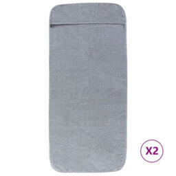 Berkfield Soft Beach Towels 2 Pcs Grey 75X200 Cm Fabric 400 Gsm