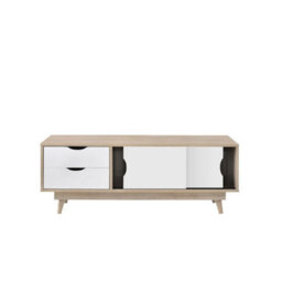 Timber Art Design Alford Scandinavian Tv Unit Stand 120Cm Media Cabinet + Drawers Oak White - thumbnail 3