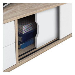 Timber Art Design Alford Scandinavian Tv Unit Stand 120Cm Media Cabinet + Drawers Oak White - thumbnail 6