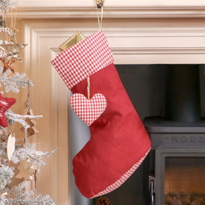 Dibor Traditional Red Gingham Xmas Gift Decoration Christmas Stocking For Kids - image 1