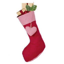 Dibor Traditional Red Gingham Xmas Gift Decoration Christmas Stocking For Kids - thumbnail 2