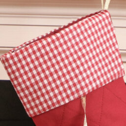 Dibor Traditional Red Gingham Xmas Gift Decoration Christmas Stocking For Kids - thumbnail 3