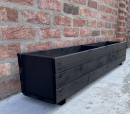 Ruddings Wood Wooden Black Trough Planter Garden Rectangular Window Box Extra Large Fully Assembled 1200mm - thumbnail 3