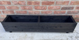 Ruddings Wood Wooden Black Trough Planter Garden Rectangular Window Box Extra Large Fully Assembled 1200mm - thumbnail 5