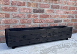 Ruddings Wood Wooden Black Trough Planter Garden Rectangular Window Box Extra Large Fully Assembled 1200mm - thumbnail 7