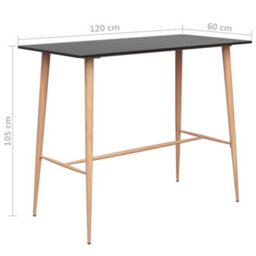 Vidaxl Bar Table Black 120X60X105 Cm - thumbnail 5