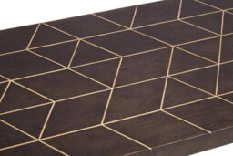 Orsina Mango Wood And Gold Finishing Coffee Table, Rectangular Coffee Table With Brass Inlay, Wooden Centre Table - thumbnail 2