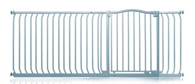 Safetots Curved Top Safety Gate, 189Cm - 198Cm, Matt Grey, Pressure Fit Stair Gate - image 1