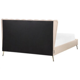 Beliani Bed Velvet Miribel 160 X 200 Cm (Eu King Size) Beige - thumbnail 5