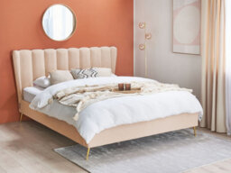 Beliani Bed Velvet Miribel 160 X 200 Cm (Eu King Size) Beige - thumbnail 2