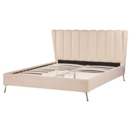 Beliani Bed Velvet Miribel 160 X 200 Cm (Eu King Size) Beige - thumbnail 6
