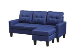 Kosy Koala Corner Sofa Fabric Sectional Sofa With Ottoman L-Shaped Blue Sofa Couch Reversible 3-Seater - thumbnail 2
