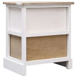 Vidaxl Nightstands 2 Pcs White And Natural 38X28X45 Cm Paulownia Wood - thumbnail 5