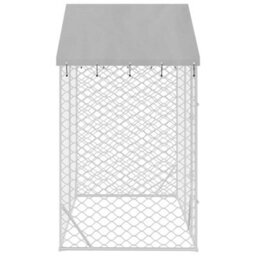 Walplus Outdoor Dog Kennel With Roof Silver 3X1.5X2.5 M Galvanised Steel - thumbnail 4