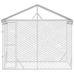 Walplus Outdoor Dog Kennel With Roof Silver 3X1.5X2.5 M Galvanised Steel - thumbnail 3