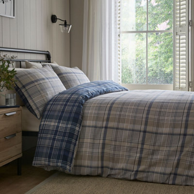 Dreams & Drapes Bennet Checknavy Brushed Cotton Duvet Cover Set - image 1