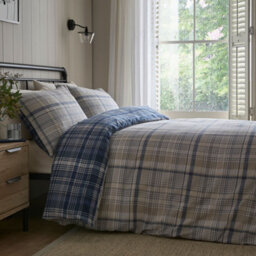 Dreams & Drapes Bennet Checknavy Brushed Cotton Duvet Cover Set - thumbnail 1