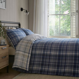 Dreams & Drapes Bennet Checknavy Brushed Cotton Duvet Cover Set - thumbnail 4
