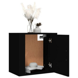 Berkfield Wall-Mounted Bedside Cabinets 2 Pcs Black 50X30X47 Cm - thumbnail 4