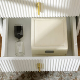 Wyld Haus Nehana Set Of 2 White And Gold 2-Drawer Bedside Chests, 40W X 47H X 40D Cm - thumbnail 9