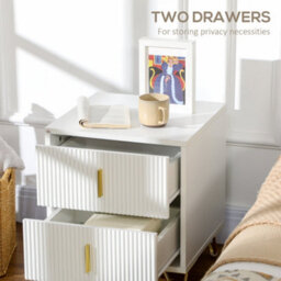 Wyld Haus Nehana Set Of 2 White And Gold 2-Drawer Bedside Chests, 40W X 47H X 40D Cm - thumbnail 5