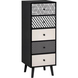 Chest Of Drawers 5 Tall Slim Dresser Storage Cabinet Bedroom - thumbnail 1