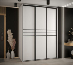 Arte Bright White Sliding Wardrobe W180Cm H205Cm D60Cm - Spacious Storage For Contemporary Living - thumbnail 2