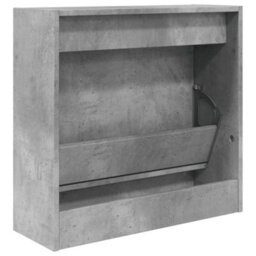 Berkfield Shoe Cabinet Concrete Grey 60X21X57 Cm Engineered Wood - thumbnail 7